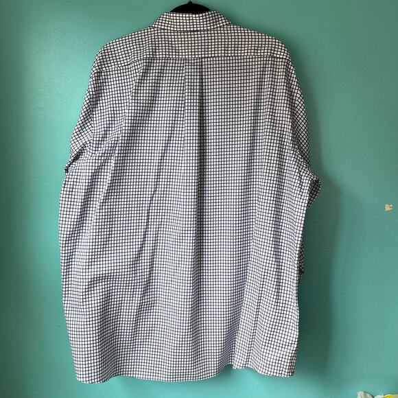Chaps Men's Button Down Dress Shirt Size XL Blue & White Long Sleeve 18.5 Neck - Picture 4 of 6